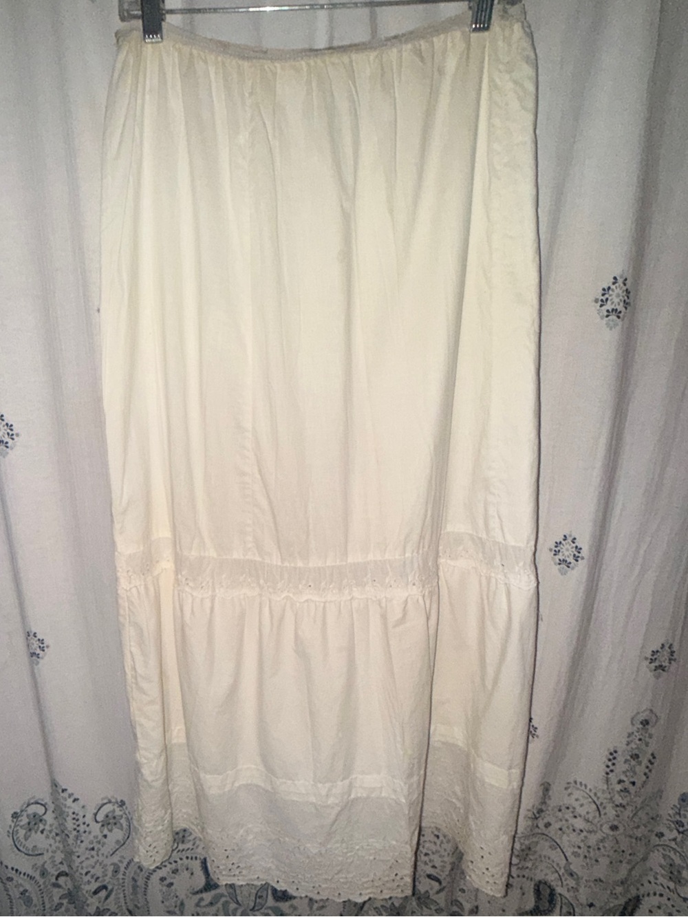 Stunning Antique Victorian / Edwardian Cotton Petticoat Maxi Skirt